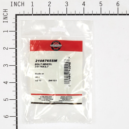 Briggs 2108765SM -  Wheel Bolt 3/8-16X2.7