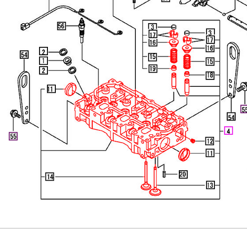 HEAD ASSY, CYLINDER - 119C10-11740 package std