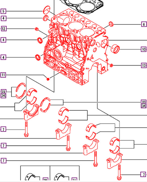 BLOCK ASSY, CYLINDER - 119C1695000 package std