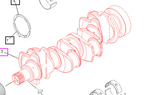 CRANKSHAFT, Crankshaft Gp - 232-7400 package std