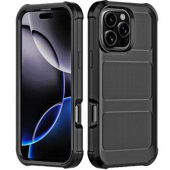 Cubix Ester Series Rugged Armor Case for Apple iPhone 16 Pro Max Shockproof Slim Durable with Raised Edges & Anti-Slip Grip Black