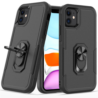 Cubix Mystery Case for Apple iPhone 11 Military Grade Shockproof with Metal Ring Kickstand for Apple iPhone 11 Phone Case - Black