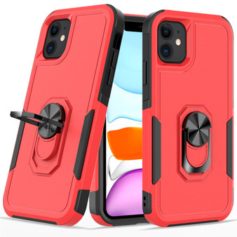 Cubix Mystery Case for Apple iPhone 11 Military Grade Shockproof with Metal Ring Kickstand for Apple iPhone 11 Phone Case - Red