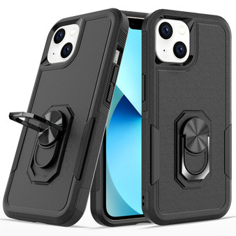 Cubix Mystery Case for Apple iPhone 14 Military Grade Shockproof with Metal Ring Kickstand for Apple iPhone 14 Phone Case - Black