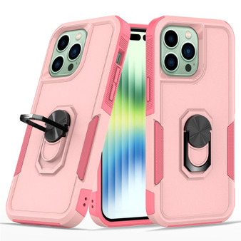 Cubix Mystery Case for Apple iPhone 14 Pro Military Grade Shockproof with Metal Ring Kickstand for Apple iPhone 14 Pro Phone Case - Pink