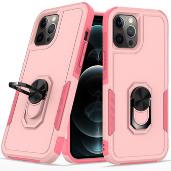 Cubix Mystery Case for Apple iPhone 12 Pro Max (6.7 Inch) Military Grade Shockproof with Metal Ring Kickstand for Apple iPhone 12 Pro Max (6.7 Inch) Phone Case - Pink