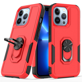 Cubix Mystery Case for Apple iPhone 13 Pro Military Grade Shockproof with Metal Ring Kickstand for Apple iPhone 13 Pro Phone Case - Red