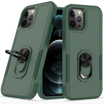 Cubix Mystery Case for Apple iPhone 12 Pro Max (6.7 Inch) Military Grade Shockproof with Metal Ring Kickstand for Apple iPhone 12 Pro Max (6.7 Inch) Phone Case - Olive Green
