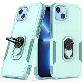 Cubix Mystery Case for Apple iPhone 14 Plus Military Grade Shockproof with Metal Ring Kickstand for Apple iPhone 14 Plus Phone Case - Aqua