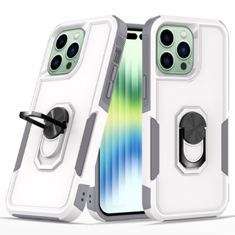 Cubix Mystery Case for Apple iPhone 14 Pro Max Military Grade Shockproof with Metal Ring Kickstand for Apple iPhone 14 Pro Max Phone Case - White