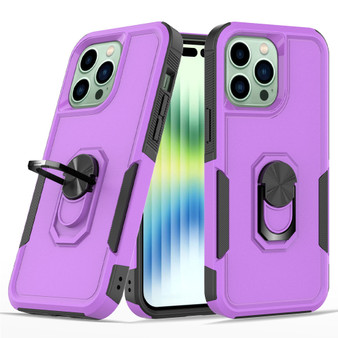 Cubix Mystery Case for Apple iPhone 14 Pro Max Military Grade Shockproof with Metal Ring Kickstand for Apple iPhone 14 Pro Max Phone Case - Purple