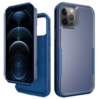 Cubix Capsule Back Cover For Apple iPhone 12 Pro Max (6.7 Inch) Shockproof Dust Drop Proof 3-Layer Full Body Protection Rugged Heavy Duty Durable Cover Case (Navy Blue)