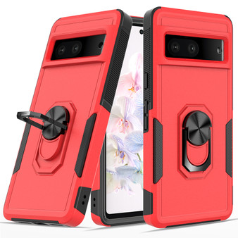 Cubix Mystery Case for Google Pixel 7 Military Grade Shockproof with Metal Ring Kickstand for Google Pixel 7 Phone Case - Red