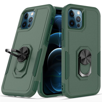 Cubix Mystery Case for Apple iPhone 12 Pro / iPhone 12 (6.1 Inch) Military Grade Shockproof with Metal Ring Kickstand for Apple iPhone 12 Pro / iPhone 12 (6.1 Inch) Phone Case - Olive Green