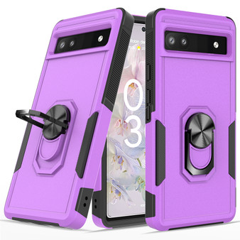 Cubix Mystery Case for Google Pixel 6A Military Grade Shockproof with Metal Ring Kickstand for Google Pixel 6A Phone Case - Purple