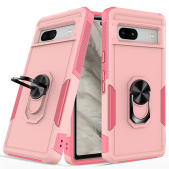 Cubix Mystery Case for Google Pixel 7a Military Grade Shockproof with Metal Ring Kickstand for Google Pixel 7a Phone Case - Pink