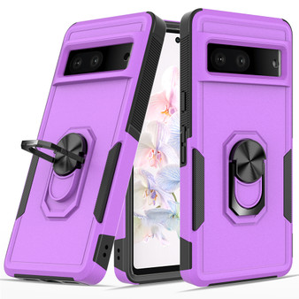 Cubix Mystery Case for Google Pixel 7 Military Grade Shockproof with Metal Ring Kickstand for Google Pixel 7 Phone Case - Purple