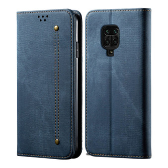 Cubix Denim Flip Cover for Redmi Note 9 Pro / Note 9 Pro Max Case Premium Luxury Slim Wallet Folio Case Magnetic Closure Flip Cover with Stand and Credit Card Slot (Blue)