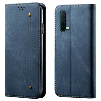 Cubix Denim Flip Cover for OnePlus Nord CE 5G Case Premium Luxury Slim Wallet Folio Case Magnetic Closure Flip Cover with Stand and Credit Card Slot (Blue)