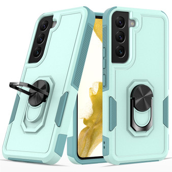 Cubix Mystery Case for Samsung Galaxy S22 Military Grade Shockproof with Metal Ring Kickstand for Samsung Galaxy S22 Phone Case - Aqua