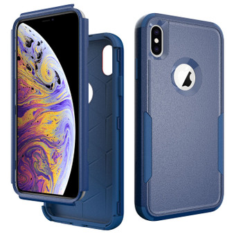 Cubix Capsule Back Cover For Apple iPhone XS MAX Shockproof Dust Drop Proof 3-Layer Full Body Protection Rugged Heavy Duty Durable Cover Case (Navy Blue)