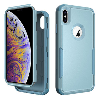 Cubix Capsule Back Cover For Apple iPhone XS MAX Shockproof Dust Drop Proof 3-Layer Full Body Protection Rugged Heavy Duty Durable Cover Case (Aqua)