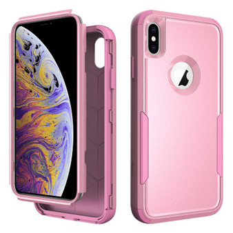 Cubix Capsule Back Cover For Apple iPhone XS MAX Shockproof Dust Drop Proof 3-Layer Full Body Protection Rugged Heavy Duty Durable Cover Case (Pink)