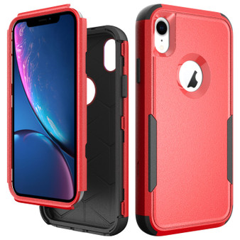 Cubix Capsule Back Cover For Apple iPhone XR Shockproof Dust Drop Proof 3-Layer Full Body Protection Rugged Heavy Duty Durable Cover Case (Red)