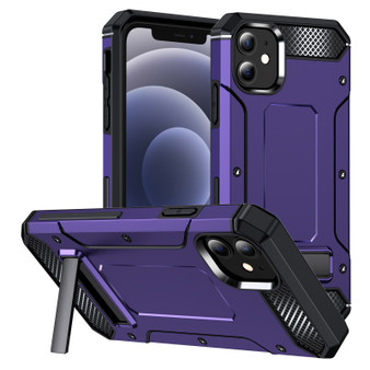 Cubix [Tough Armor] Case for Apple iPhone 12 Pro / iPhone 12 (6.1 Inch) [Military-Grade Drop Tested] Slim Rugged Defense Shield Shock Resistant Hybrid Heavy Duty Back Cover Kickstand (Purple)