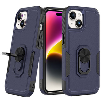 Cubix Mystery Case for Apple iPhone 15 Military Grade Shockproof with Metal Ring Kickstand for Apple iPhone 15 Phone Case - Navy Blue
