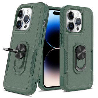 Cubix Mystery Case for Apple iPhone 15 Pro Military Grade Shockproof with Metal Ring Kickstand for Apple iPhone 15 Pro Phone Case - Olive Green