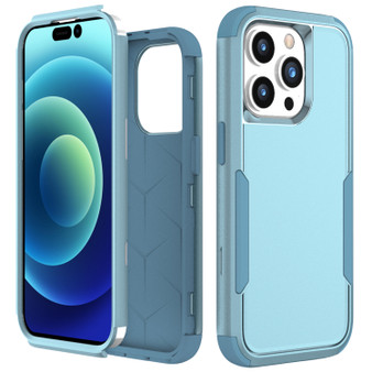 Cubix Capsule Back Cover For Apple iPhone 15 Pro Max Shockproof Dust Drop Proof 3-Layer Full Body Protection Rugged Heavy Duty Durable Cover Case (Aqua)