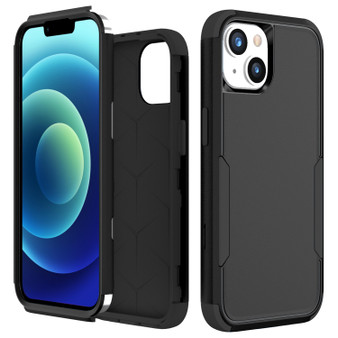 Cubix Capsule Back Cover For Apple iPhone 15 Plus Shockproof Dust Drop Proof 3-Layer Full Body Protection Rugged Heavy Duty Durable Cover Case (Black)