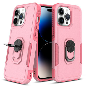 Cubix Mystery Case for Apple iPhone 15 Pro Max Military Grade Shockproof with Metal Ring Kickstand for Apple iPhone 15 Pro Max Phone Case - Pink