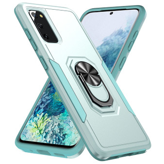 Cubix Defender Back Cover For Samsung Galaxy S20 Shockproof Dust Drop Proof 2-Layer Full Body Protection Rugged Heavy Duty Ring Cover Case (Aqua)