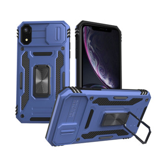 Cubix Artemis Series Back Cover for Apple iPhone XR Case with Stand & Slide Camera Cover Military Grade Drop Protection Case for Apple iPhone XR (Navy Blue) 