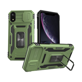 Cubix Artemis Series Back Cover for Apple iPhone XR Case with Stand & Slide Camera Cover Military Grade Drop Protection Case for Apple iPhone XR (Olive Green) 