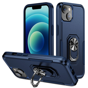 Cubix Defender Back Cover For Apple iPhone 15 Plus Shockproof Dust Drop Proof 2-Layer Full Body Protection Rugged Heavy Duty Ring Cover Case (Navy)