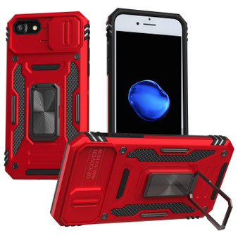 Cubix Artemis Series Back Cover for Apple iPhone 8 / iPhone 7 / iPhone SE 2020 /22 Case with Stand & Slide Camera Cover Military Grade Drop Protection Case for Apple iPhone 8 / iPhone 7 / iPhone SE 2020 /22 (Red) 