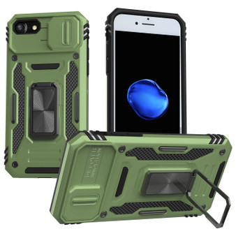 Cubix Artemis Series Back Cover for Apple iPhone 8 / iPhone 7 / iPhone SE 2020 /22 Case with Stand & Slide Camera Cover Military Grade Drop Protection Case for Apple iPhone 8 / iPhone 7 / iPhone SE 2020 /22 (Olive Green) 