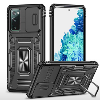 Cubix Artemis Series Back Cover for Samsung Galaxy S20 Case with Stand & Slide Camera Cover Military Grade Drop Protection Case for Samsung Galaxy S20 (Black) 