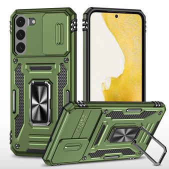 Cubix Artemis Series Back Cover for Samsung Galaxy S22 Plus Case with Stand & Slide Camera Cover Military Grade Drop Protection Case for Samsung Galaxy S22 Plus (Olive Green) 