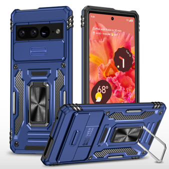 Cubix Artemis Series Back Cover for Google Pixel 7 Pro Case with Stand & Slide Camera Cover Military Grade Drop Protection Case for Google Pixel 7 Pro (Navy Blue) 