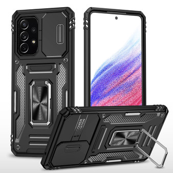 Cubix Artemis Series Back Cover for Samsung Galaxy A53 5G Case with Stand & Slide Camera Cover Military Grade Drop Protection Case for Samsung Galaxy A53 5G (Black) 