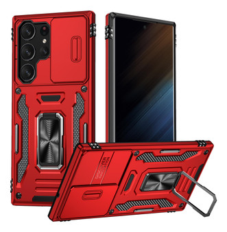 Cubix Artemis Series Back Cover for Samsung Galaxy S23 Ultra Case with Stand & Slide Camera Cover Military Grade Drop Protection Case for Samsung Galaxy S23 Ultra (Red) 