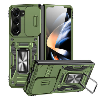 Cubix Artemis Series Back Cover for Samsung Galaxy Z Fold 5 Case with Stand & Slide Camera Cover Military Grade Drop Protection Case for Samsung Galaxy Z Fold 5 (Olive Green) 