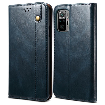 Cubix Flip Cover for Redmi Note 10 Pro / Pro Max  Handmade Leather Wallet Case with Kickstand Card Slots Magnetic Closure for Redmi Note 10 Pro / Pro Max (Navy Blue)