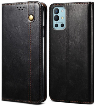 Cubix Flip Cover for OnePlus 9R 5G  Handmade Leather Wallet Case with Kickstand Card Slots Magnetic Closure for OnePlus 9R 5G (Black)