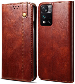 Cubix Flip Cover for Xiaomi 11i 5G / 11i Hypercharge  Handmade Leather Wallet Case with Kickstand Card Slots Magnetic Closure for Xiaomi 11i 5G / 11i Hypercharge (Brown)