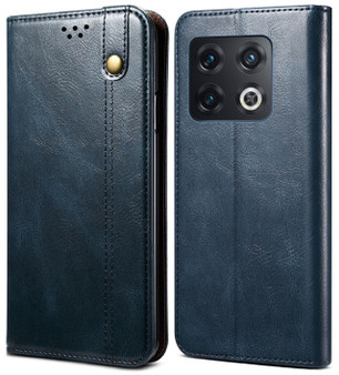 Cubix Flip Cover for OnePlus 10 Pro 5G  Handmade Leather Wallet Case with Kickstand Card Slots Magnetic Closure for OnePlus 10 Pro 5G (Navy Blue)